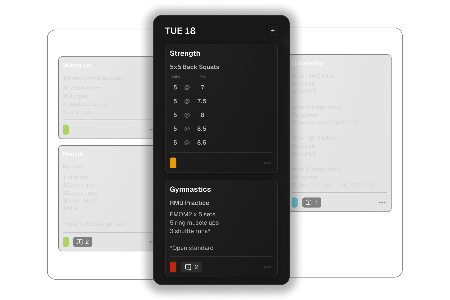 Workout schedule